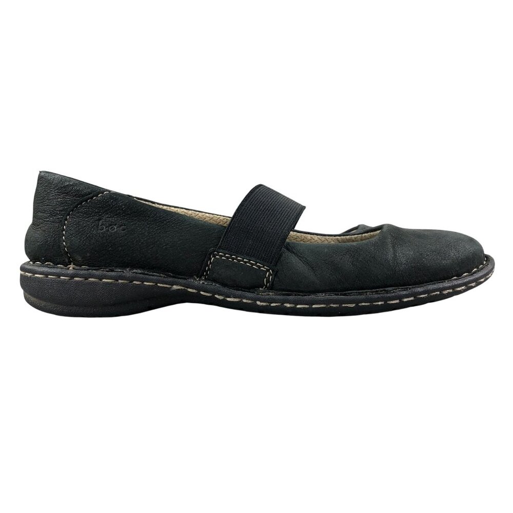BOC Women's Size 7.5M Malinda Black Leather Closed Toe Mary Jane Casual Shoes
